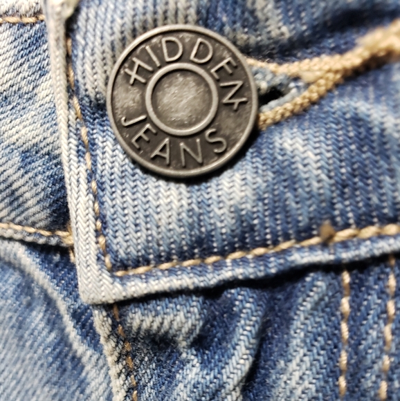 Hidden Distressed Frayed Holes Cropped Ankle Denim Blue Jeans Women S-26 NWT - Picture 5 of 11